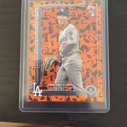 Hyseong Kim Dodgers 2025 Topps Update BLACK CAT Holiday Halloween Orange 2/10 SSP