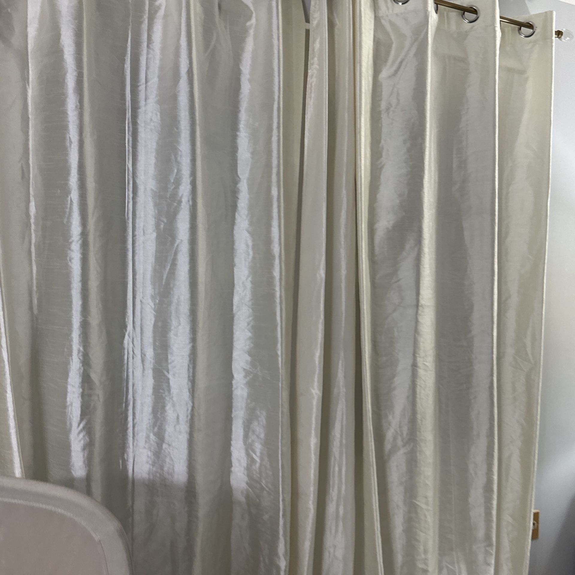 Satin Curtains Cream