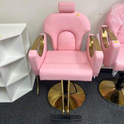 Pink Salon Chair Barber Chair for Hair Stylist Reclining (stains and it could not recliner )