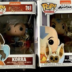 Funko Pop! Vinyl Bundle: ATLA Aang with Momo #534 and TLoK Korra #761