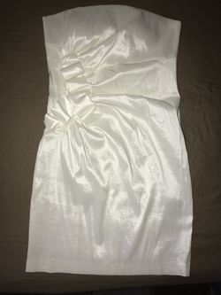Romeo And Juliet Couture Evening White Sexy Strapless Cocktail Mini Dress Large