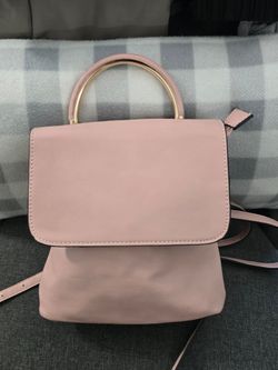 Pink Mini Handbag with Gold Ring Handle