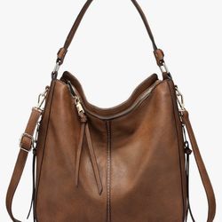 Realer Hobo Crossbody Bags for Women Designer Faux Leather Hobo Handbags Retro Large Size Shoulder Bag Bucket Purse