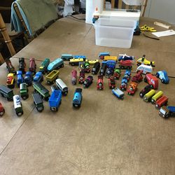 54 Assorted Children Toy Trains & Vehicles (see All Pics And Desc)