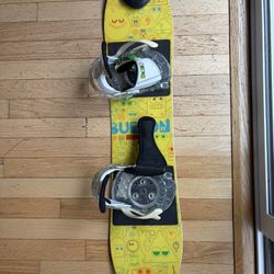 Kids Burton Snowboard With Burton Bindings 