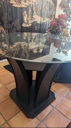 Cosmopolitan Espresso Round Glass Top Dining Table