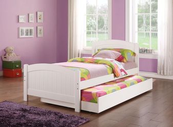 Brand New White Twin Bed Frame w Trundle Bed