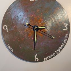 Record Wall Clock - Handpainted 