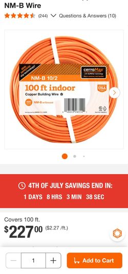 NB-B 10/2 indoor wire w/ground 90ft