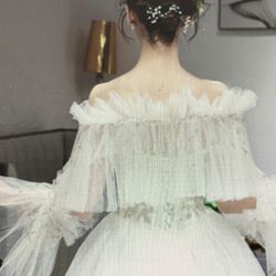 Wedding Shawl and Wrist Flower. White