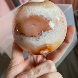 10” Flower Agate/Carnelian Sphere 