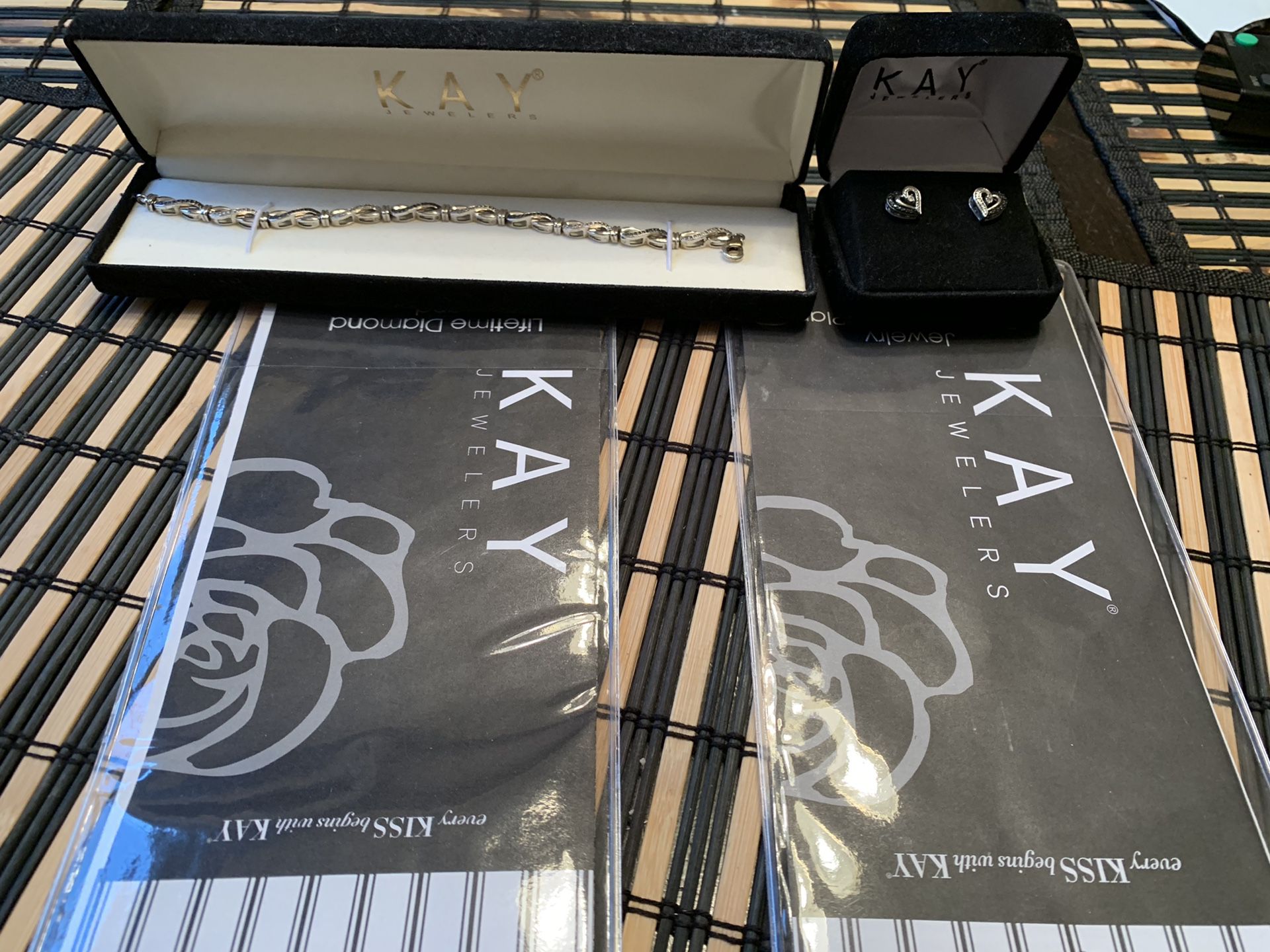 Kay jewelry earrings and bracelet for women’s receipt warranty added