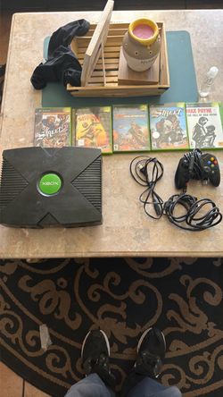 Original Xbox Console with Controller and 5 Games