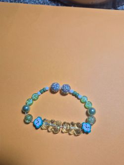 Green homemade bracelet