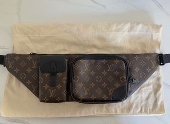 Authentic Louis Vuitton Monogram Black Macassar Christopher Bumbag