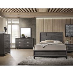4- Pc Bedroom set Dresser,Mirror  Nightstand (1) Queen size bed frame  Not including Mattress and Box Sp