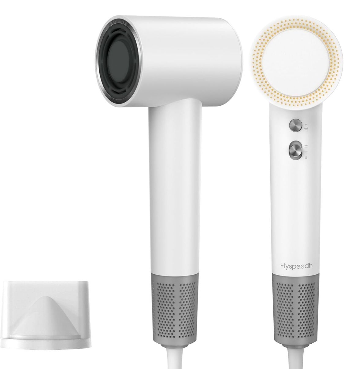 Hair Dryer with Diffuser, Hyspeedh Low Noise Blow Dryer with Fast Drying, 0.86lb Lightweight Travel Hair Dryers for Women, 1.5 Billion Plasma, Smart T