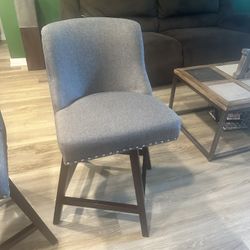 Choute Swivel Upholstered Counter Stool with Solid Wood