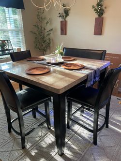 Havertys Whitney Counter-Height Marble Dining Table Set (54” Square) – $800 OBO