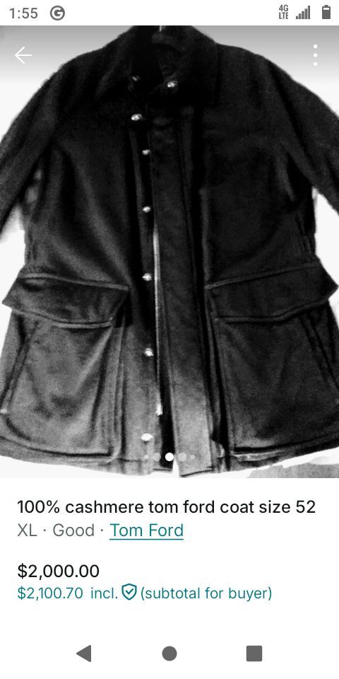 Tom ford 100% cashmere coat