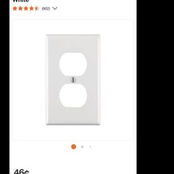 Leviton White 1-Gang Duplex Outlet Wall Plate,