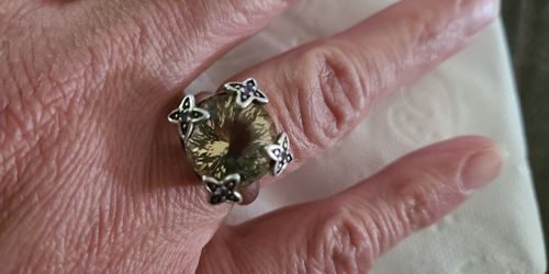 Homemade sterling silver yellow topaz ring