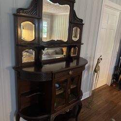 Antique Mirror Display Curio