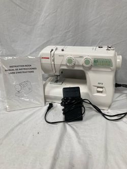 Janome 2212 Sewing Machine with Foot Pedal & Instruction Manual