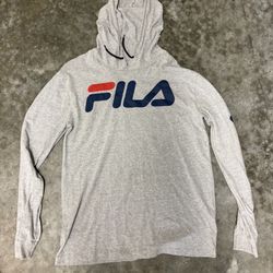 FILA Size Medium Sweatshirt Grey Long Sleeve  Hoodie Pullover