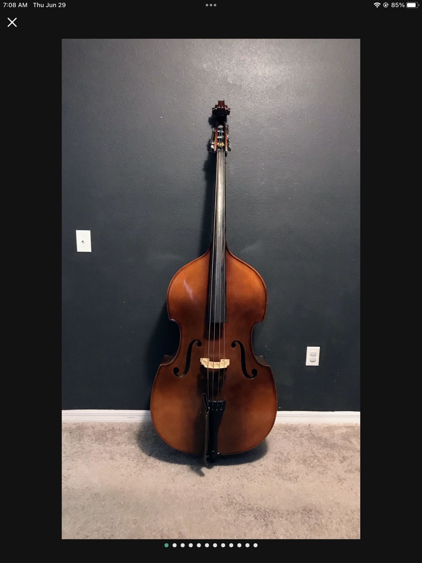 Andrew Schroetter 120x 3/4 double bass/stand up bass with carrying case, bow, music book…