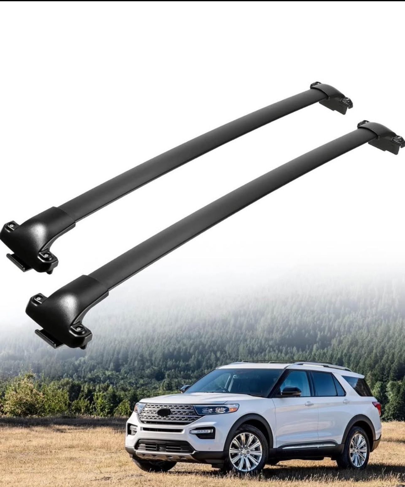 AUXMART Roof Rack Crossbars Fit for Ford Explorer 2020 2021 2022 2023 with Side Rails Fixed Point Al