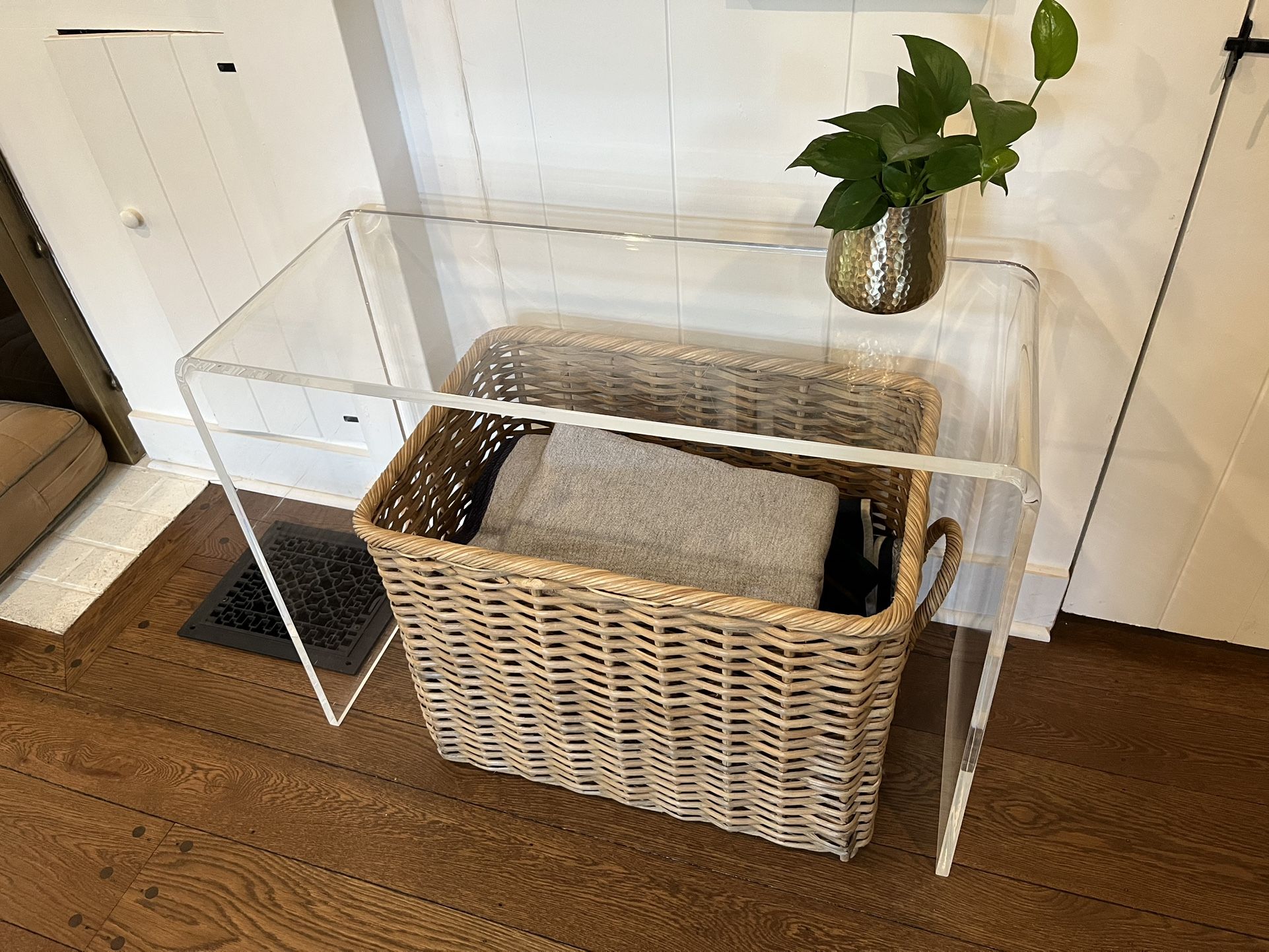 CB2 "Peekaboo" Clear Acrylic Console Table