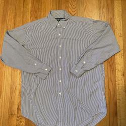 Polo Ralph Lauren Blake Long Sleeve Button Down Shirt Medium Blue White Stripes