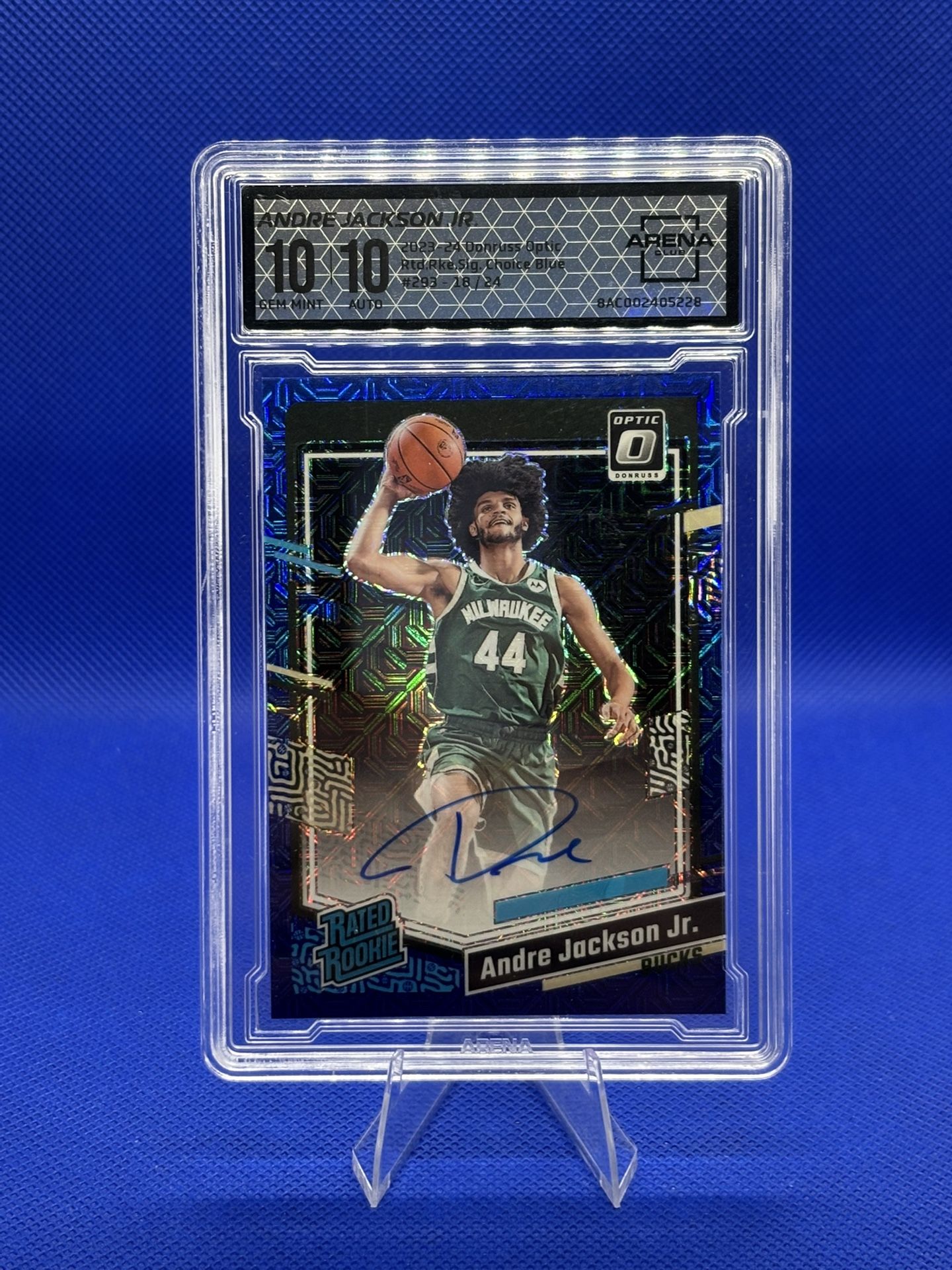 Andre Jackson Jr. Donruss Optic Choice Blue Auto /24 – PSA 10 Gem Mint 🔥 