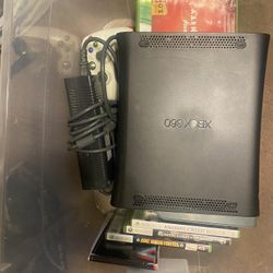 Xbox 360 With Controllers And Games 