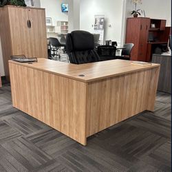 $100 Off | L Shape Office Desk With Two Drawer File Cabinet