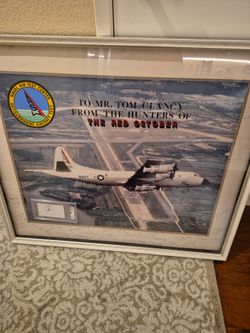 Collectible plane signed photo tom clancy