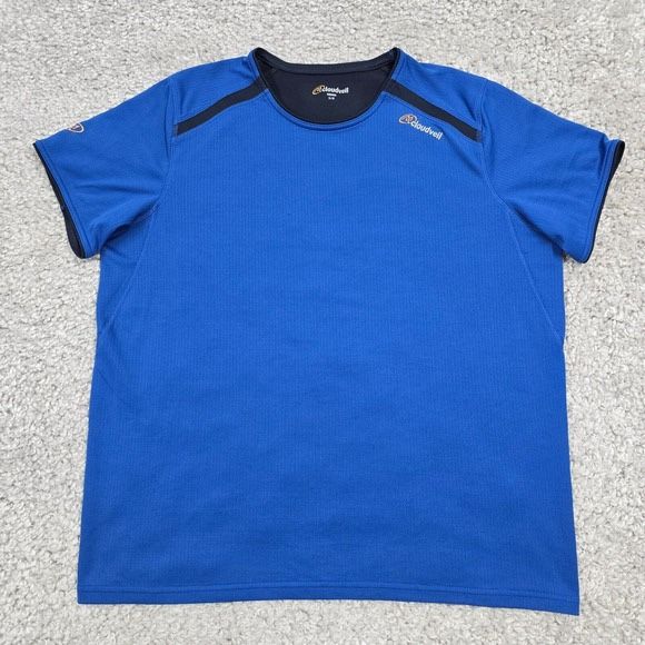 Cloudveil Shirt Men Large Blue Short Sleeve Pullover Stretch Active Workout Gym