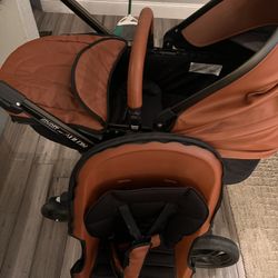 Leather stroller and bassinet