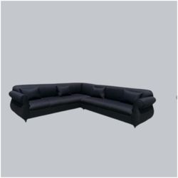 BRAND NEW 9x9ft SECTIONAL SOFAS couches,  black microfiber. CUSTOM MADE AVAILABLE