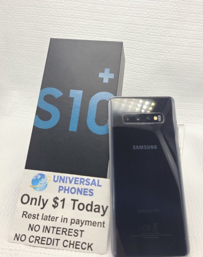 SAMSUNG GALAXY S10 PLUS 128GB UNLOCKED. FREE SMARTWACH/ HEADPHONES. PAY $1 TODAY REST IN PAYMENTS. NO CREDIT NEEDED FINANCING