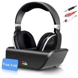 ANSTEN Wireless Headphones for TV Watching, Over-Ear Headset for Television Listening with 2.4 GHz 3.5 mm RCA Digital Transmitter, No Audio Delay, 100