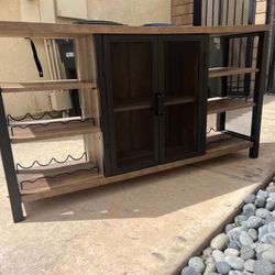 Wine Bar Coffee Bar with Wine Rack Cabinet