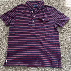 Men’s Navy and red striped Ralph Lauren polo shirt