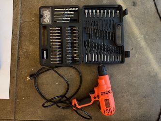Black & Decker Corded Drill with Bit Set