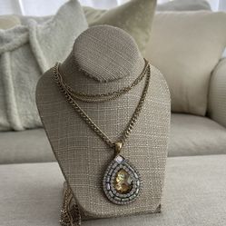 Premier Designs Gold and Silver Pendant Necklace