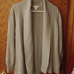 Charter Club Open-Front Cardigan – Size XL – Heather Gray
