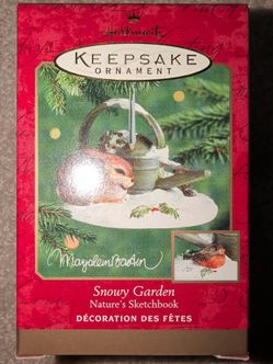 NIB Hallmark Keepsake Ornament 2000 Snowy Gardens-Nature's Sketchbook