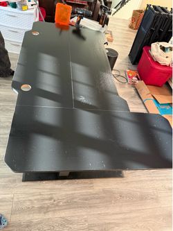 Used “L” shaped adjustable desk