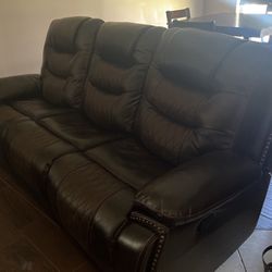 Leather Sofa/ Recliner 